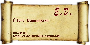 Éles Domonkos névjegykártya